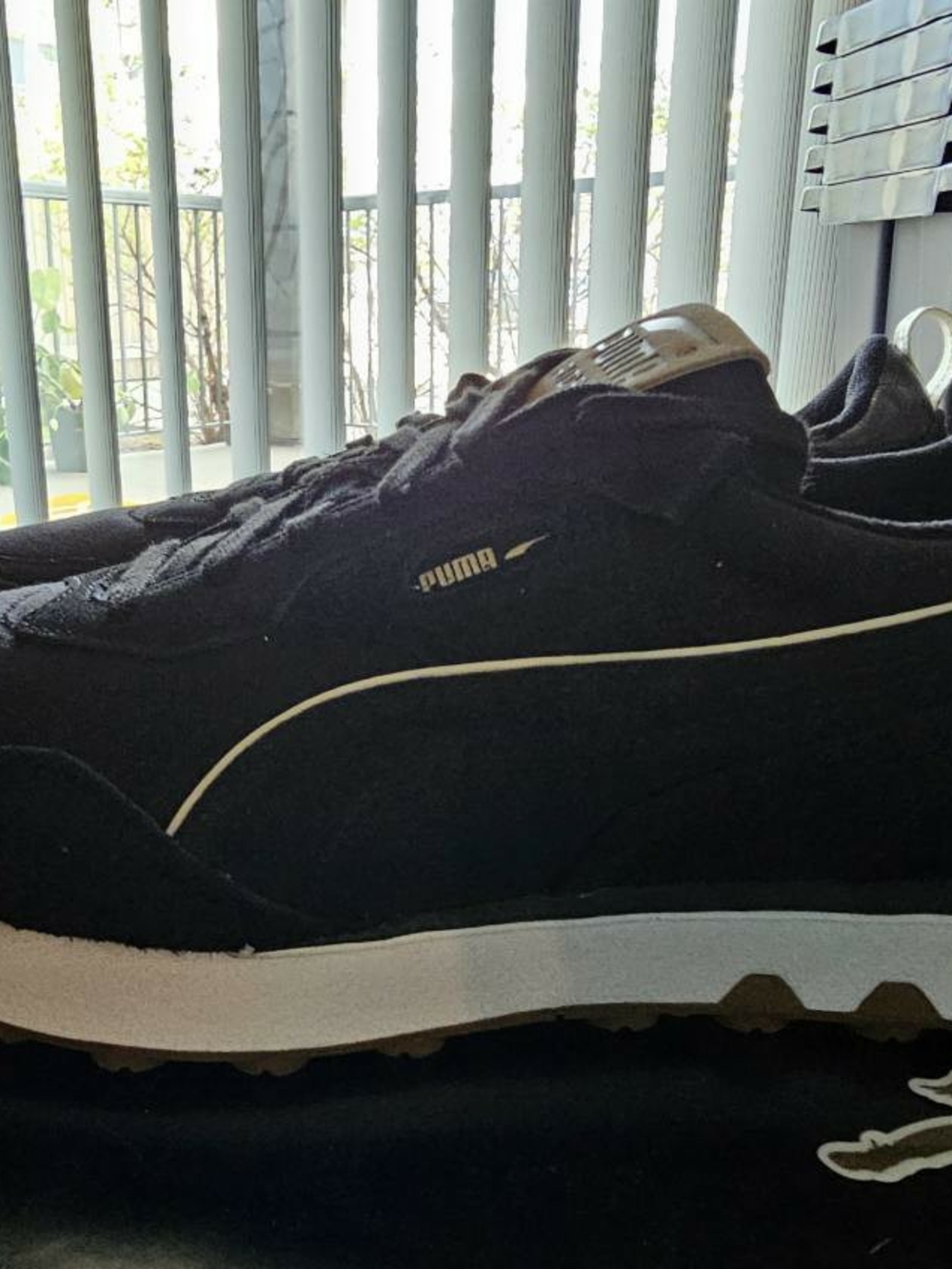 Puma Men’s Black Sneakers with White Trim